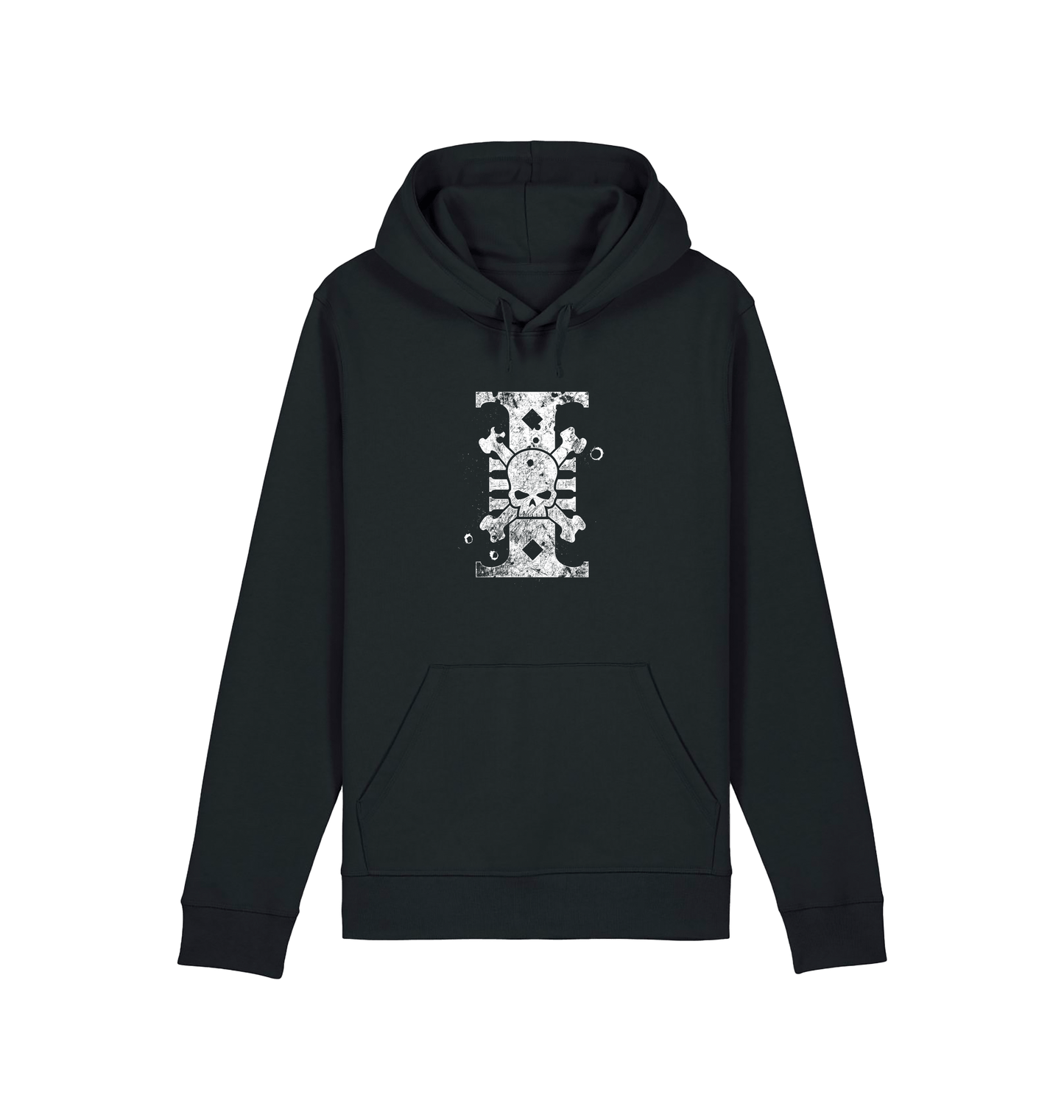 Black Printed Hoody Front