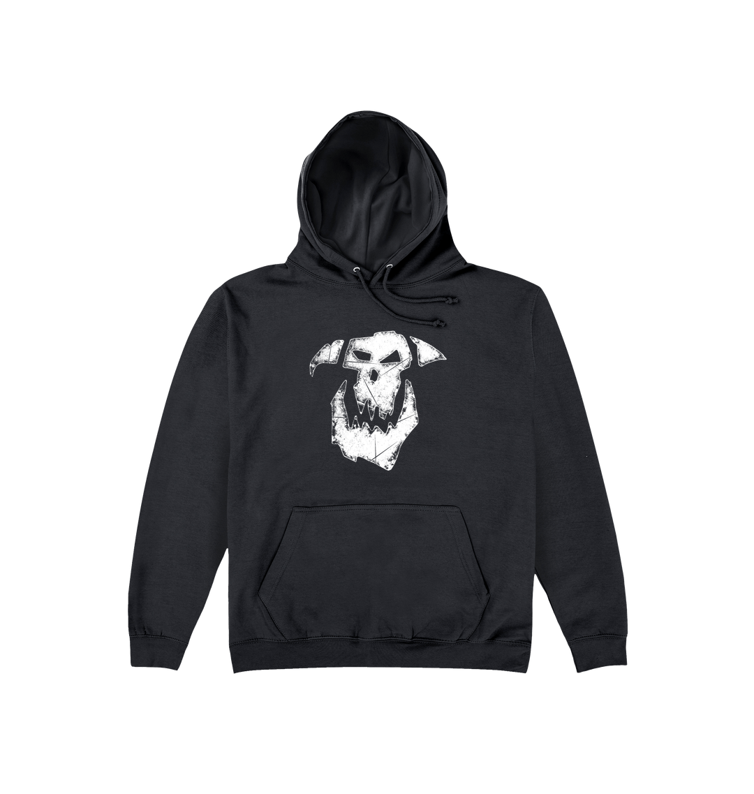 Deep Black Printed Hoody Front