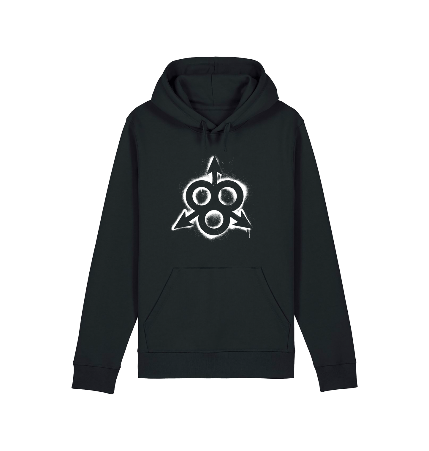 Black Printed Hoody Front