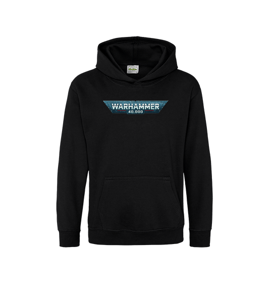 Deep Black Printed Kids Hoodie