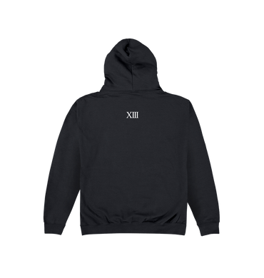 Deep Black Printed Hoody Back