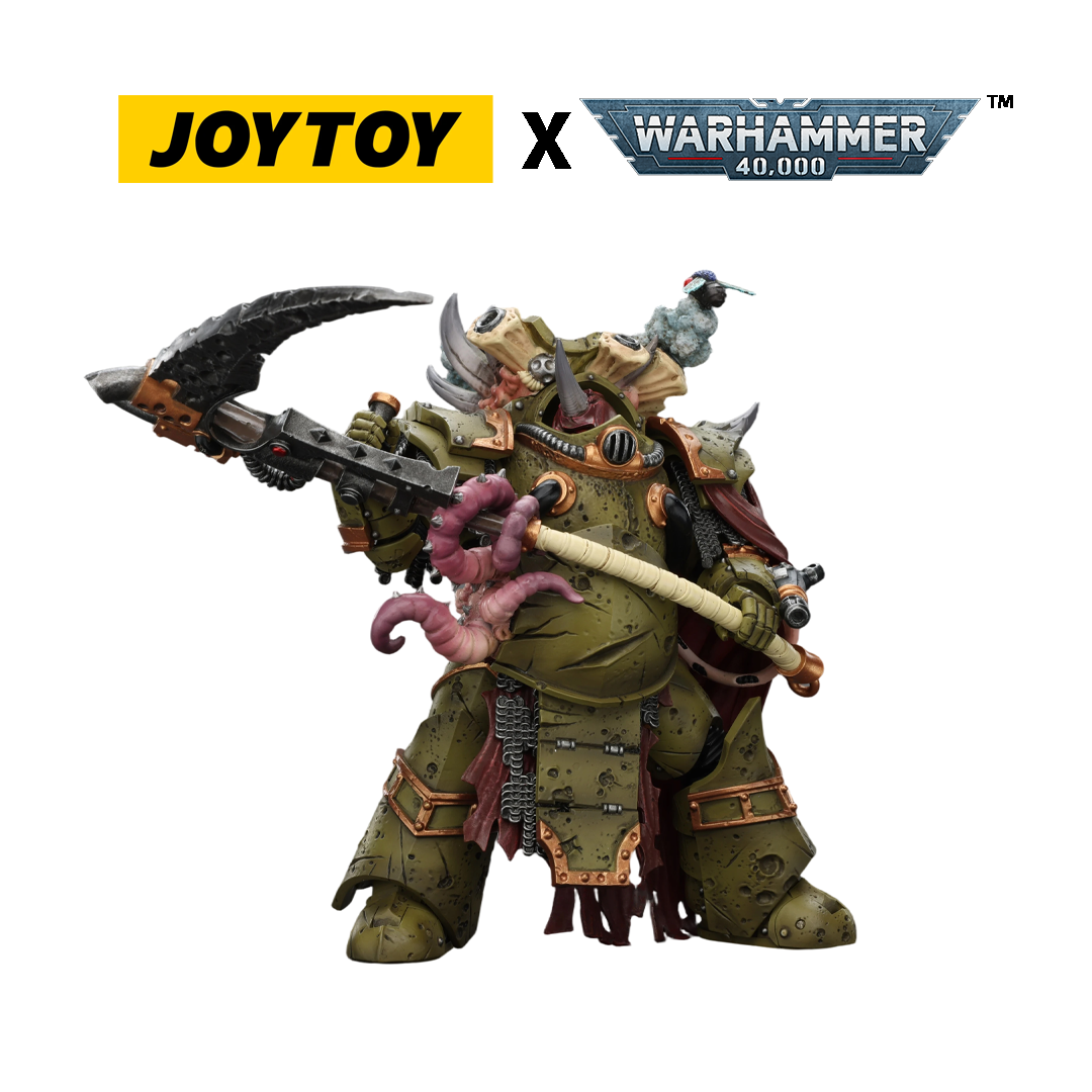 JoyToy Warhammer 40,000 Action Figure - Death Guard, Deathshroud Terminator 2, with Manreaper and Plaguespurter Gauntlet  (1/18 Scale) Preorder