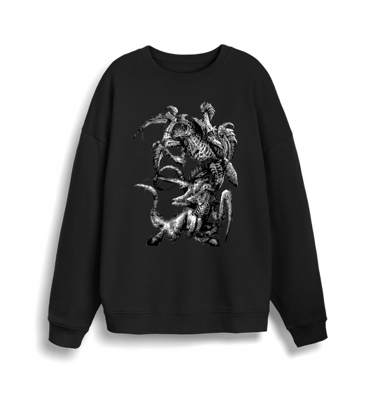 Black Printed Sweater Front