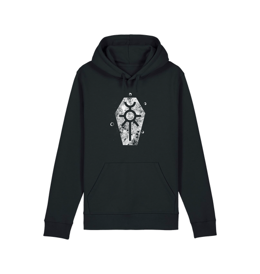 Black Printed Hoody Front