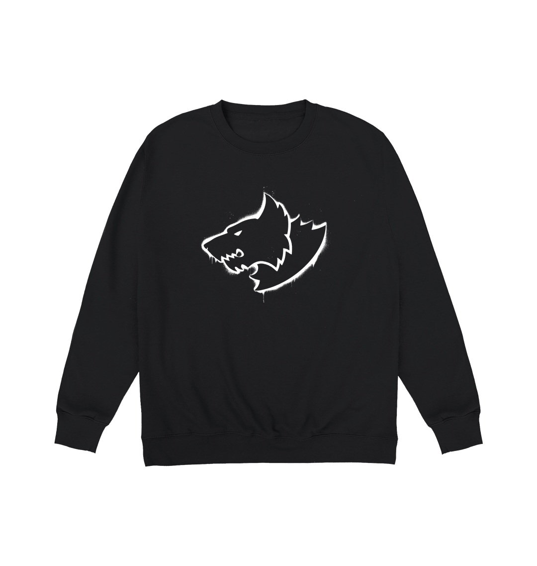 Deep Black Printed Sweater