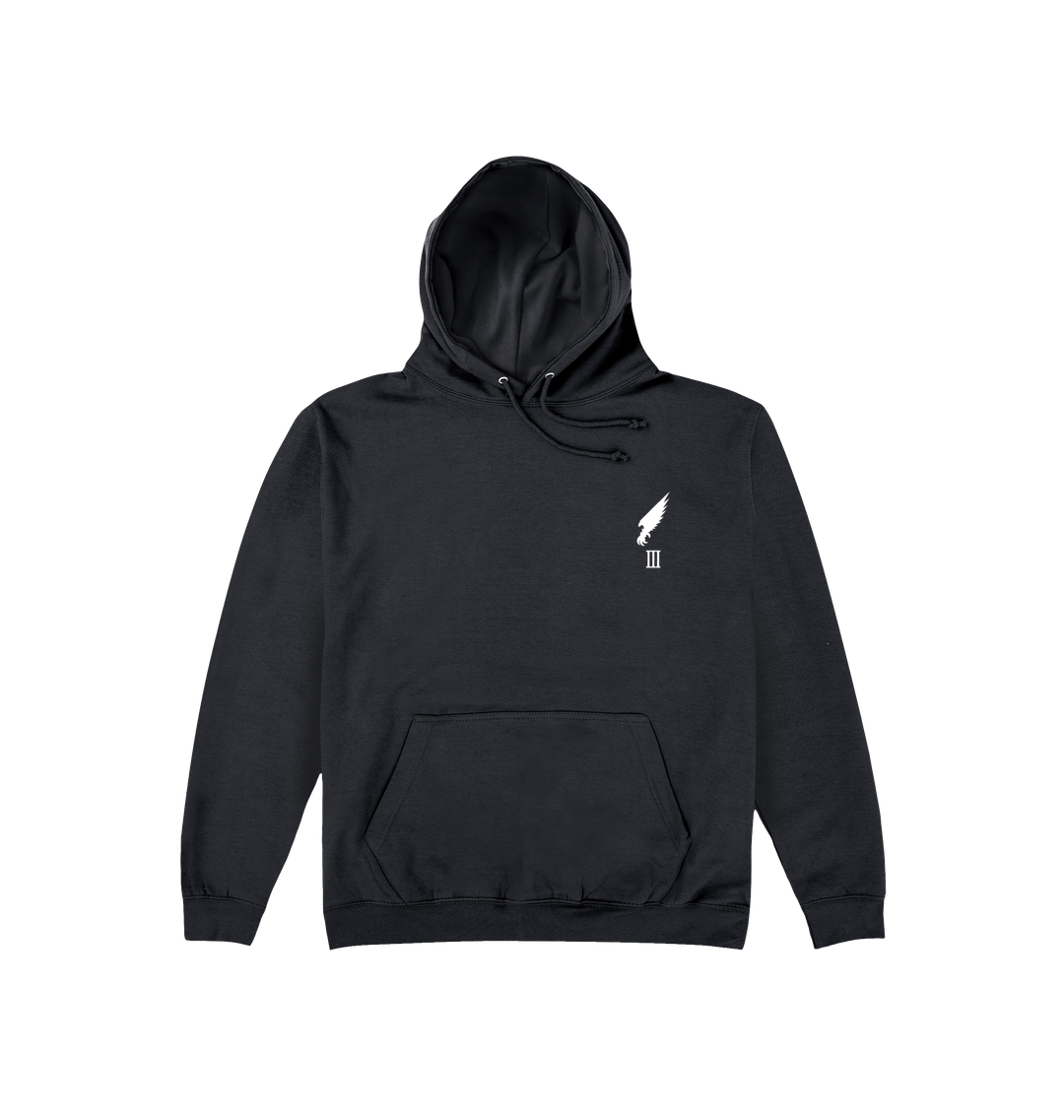 Deep Black Printed Hoody