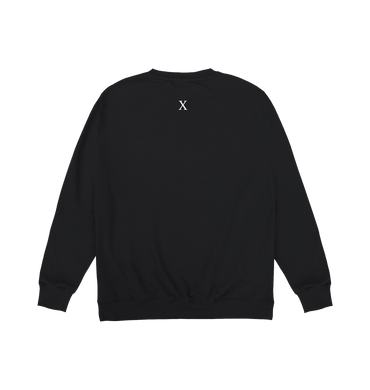 Deep Black Printed Sweater Back