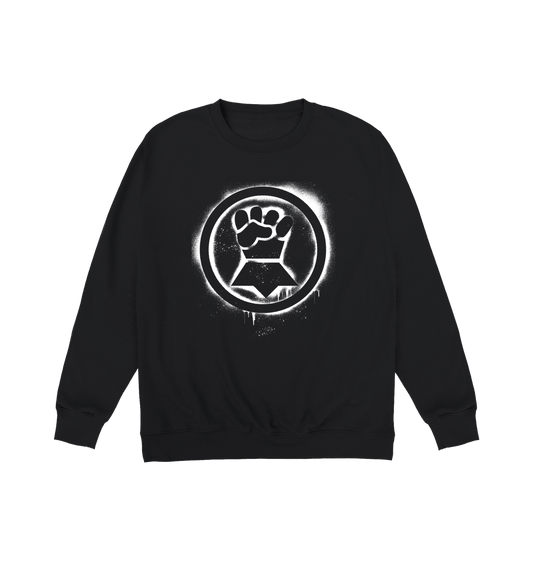 Deep Black Printed Sweater