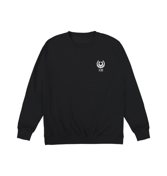 Deep Black Printed Sweater