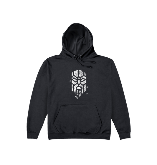 Deep Black Printed Hoody