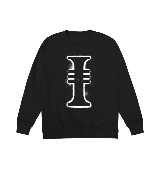 Deep Black Printed Sweater