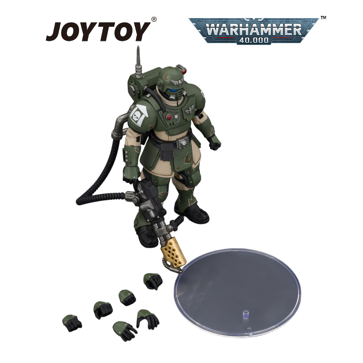 JOYTOY Warhammer 40,000 - Astra Militarum Kasrkin 2 with Flamer (1/18 Scale) Preorder