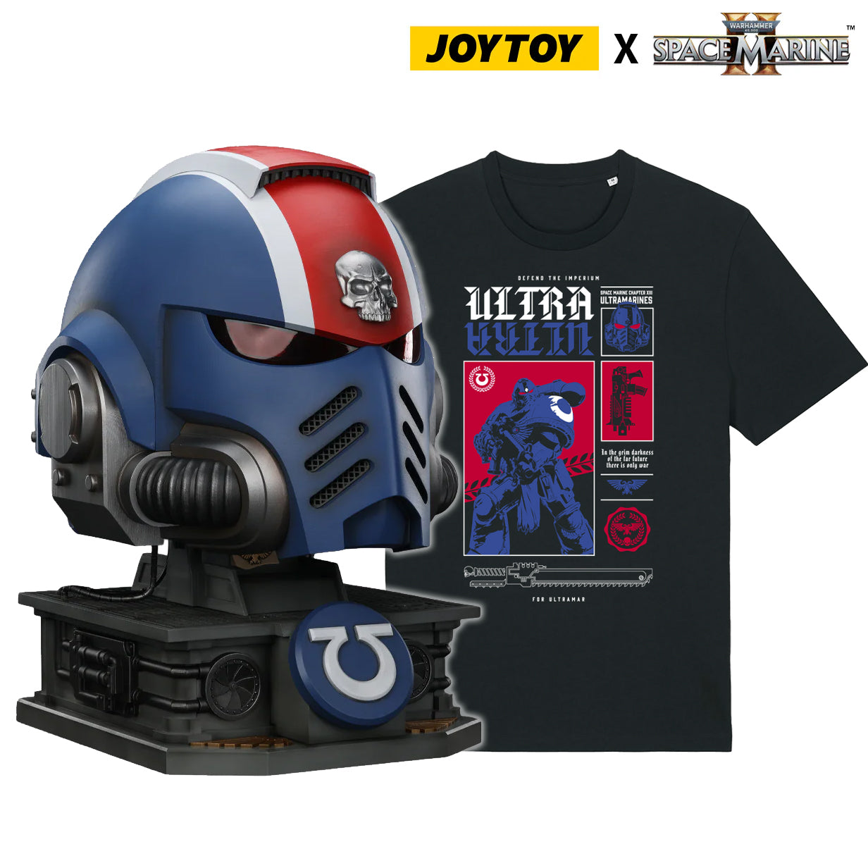 JoyToy Warhammer 40,000: Space Marine 2 Lieutenant Titus’ Mk X Helmet Bundle (1:1 Scale) Preorder