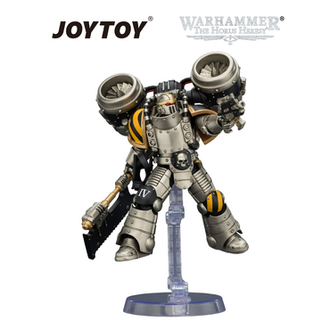 JOYTOY Warhammer The Horus Heresy - Iron Warriors, MkII Assault Legionary 2 with Bolt Pistol & Heavy Chain Axe (1/18 Scale) Preorder