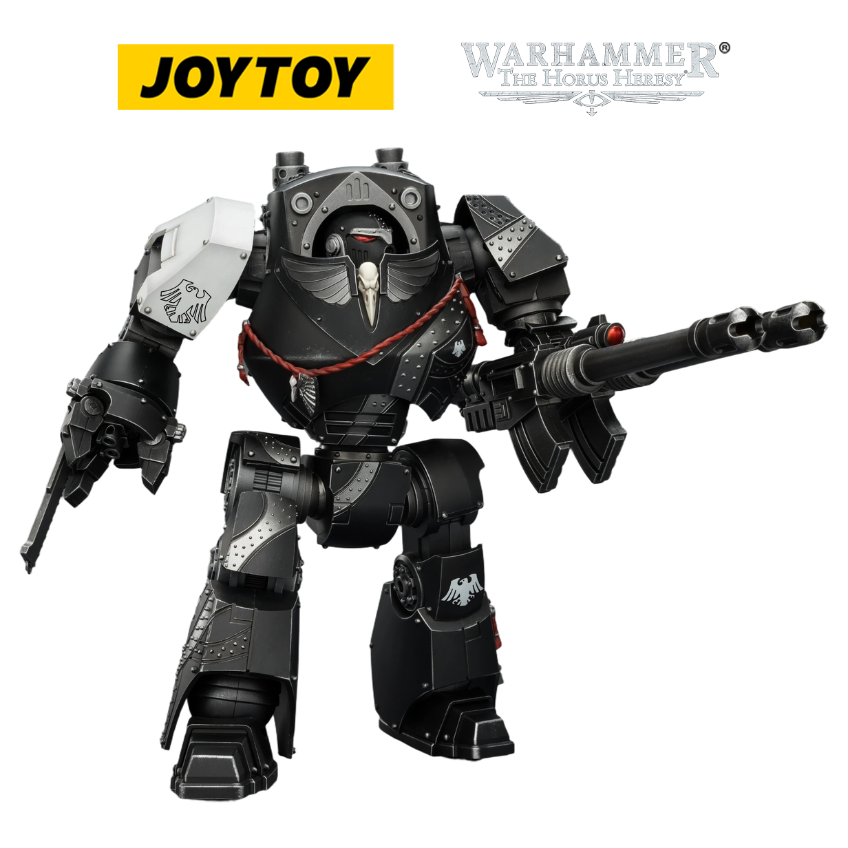 JOYTOY Warhammer The Horus Heresy - Raven Guard Contemptor Dreadnought with Gravis autocannon and Chainfist (1/18 Scale) Preorder