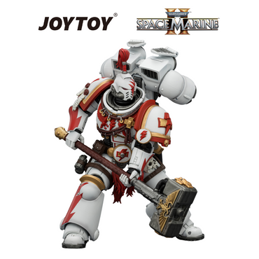 JOYTOY Warhammer 40,000: Space Marine 2 - Game Edition White Scars, Assault Intercessor Champion with Thunder Hammer and Bolt Pistol (1/18 Scale) Preorder