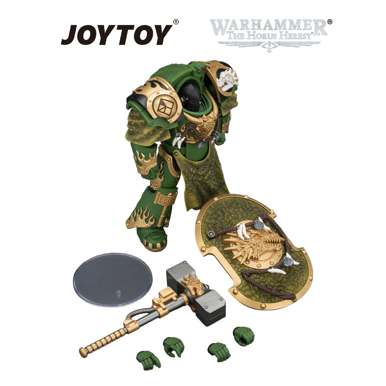 JOYTOY Warhammer The Horus Heresy - Salamanders, Firedrake Terminator 2 with Thunder Hammer and Dragonscale Storm Shield (1/18 Scale) Preorder