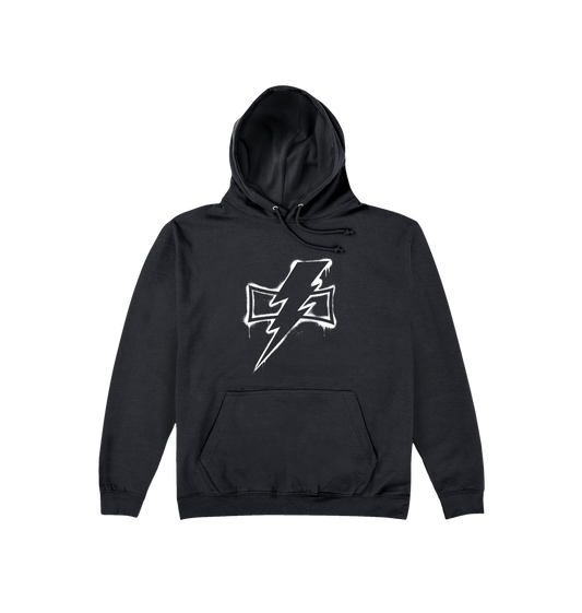 Deep Black Printed Hoody