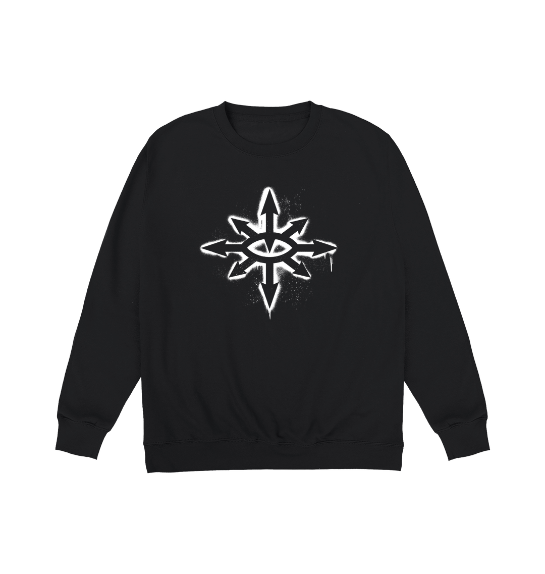 Deep Black Printed Sweater