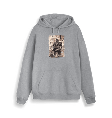 Heather Grey Printed Sweater Front