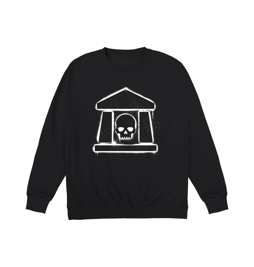 Deep Black Printed Sweater Front