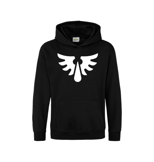 Deep Black Printed Kids Hoodie