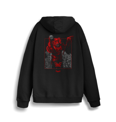 Black Printed Sweater Back