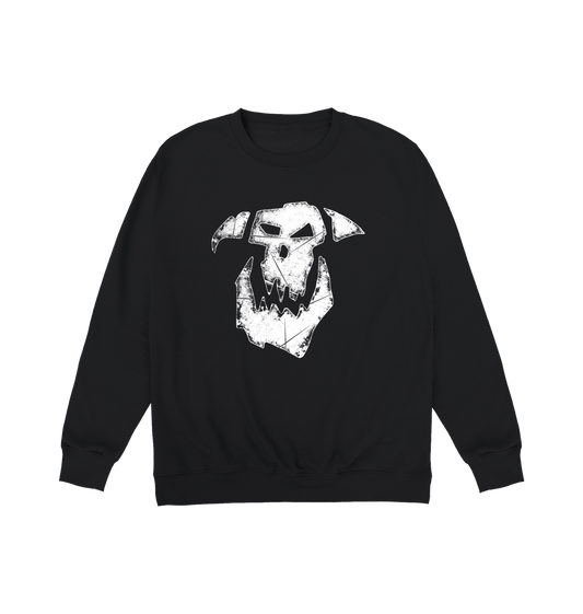 Deep Black Printed Sweater Front