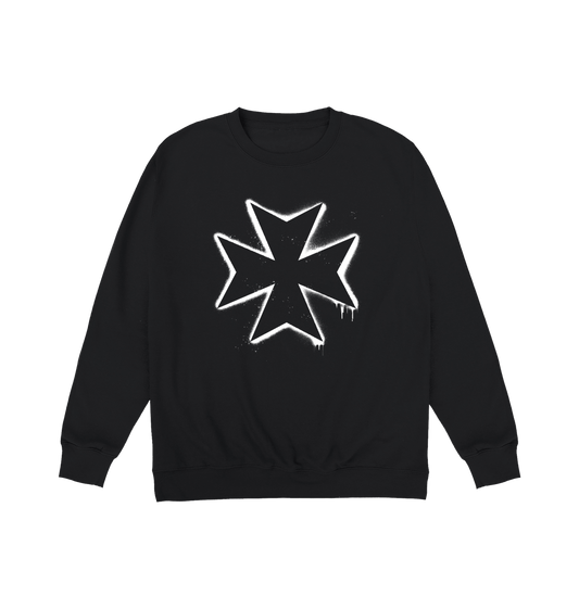 Deep Black Printed Sweater