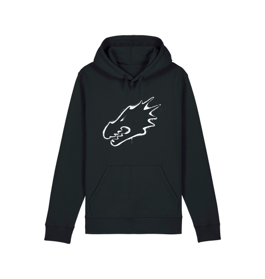 Black Printed Hoody Front