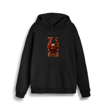 Black Printed Sweater Front