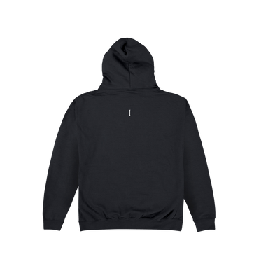 Deep Black Printed Hoody Back