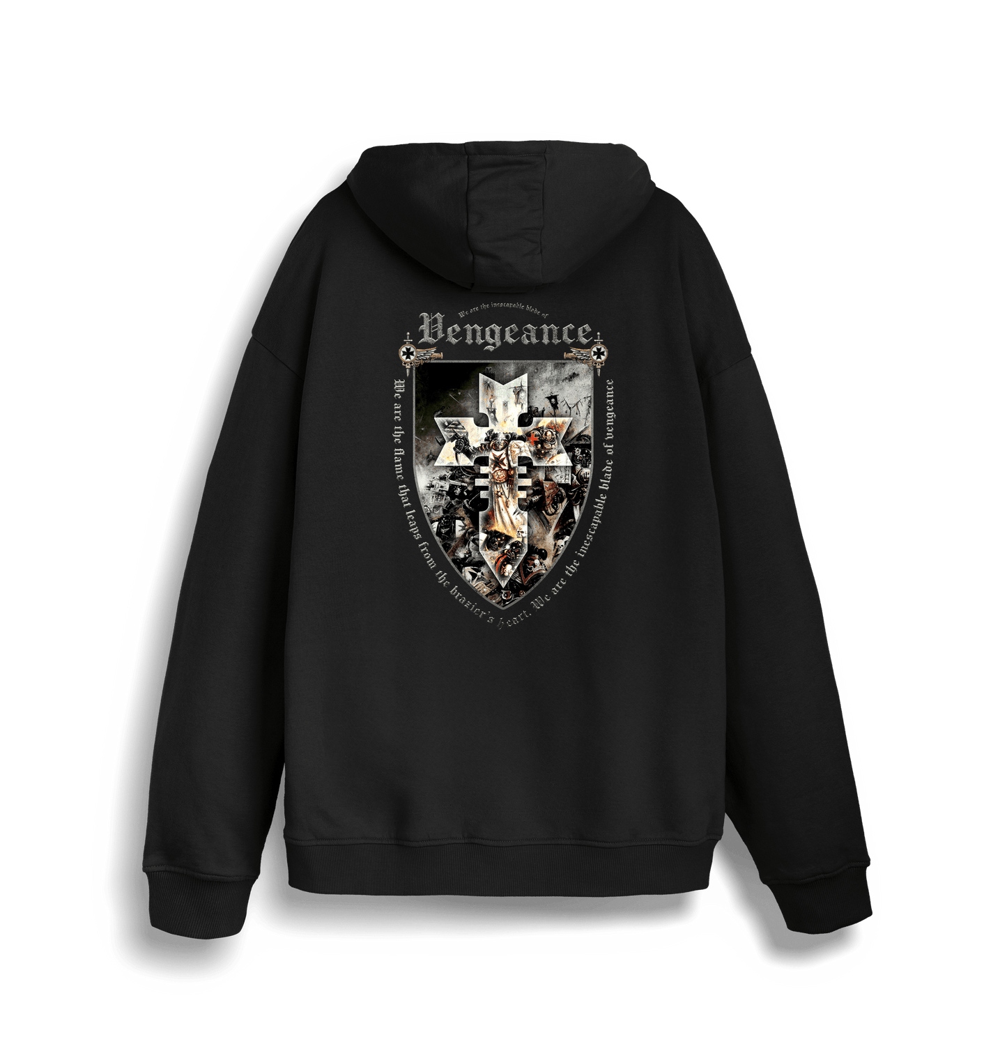 Black Printed Sweater Back