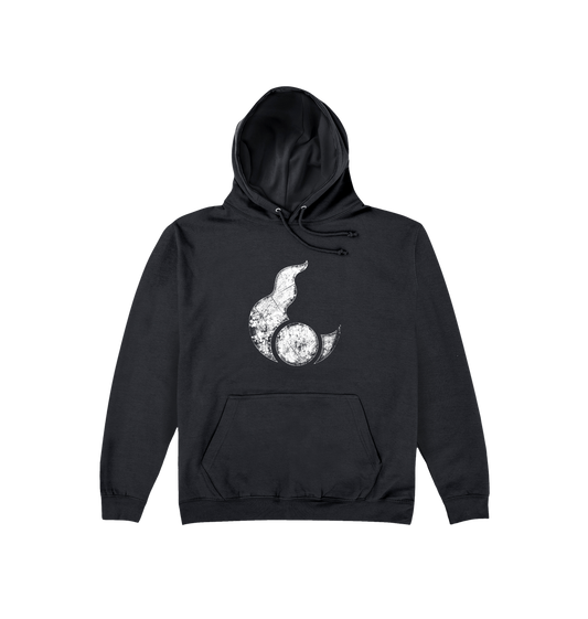 Deep Black Printed Hoody