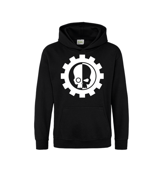 Deep Black Printed Kids Hoodie