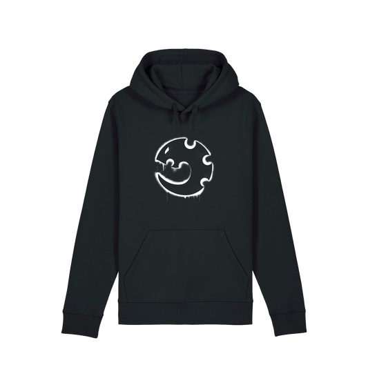 Black Printed Hoody Front