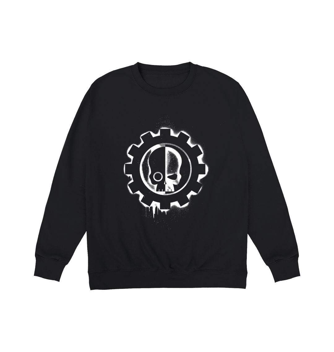Deep Black Printed Sweater