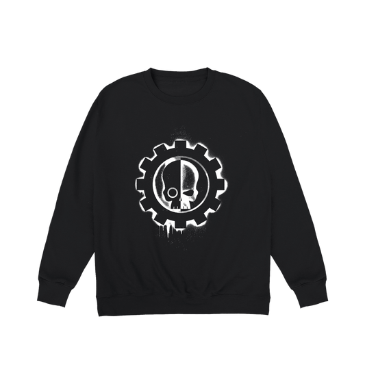 Deep Black Printed Sweater