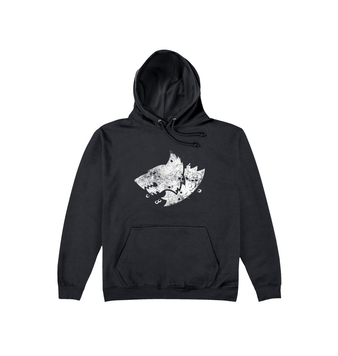 Deep Black Printed Hoody Front