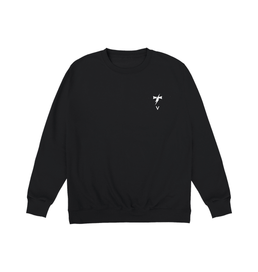 Deep Black Printed Sweater