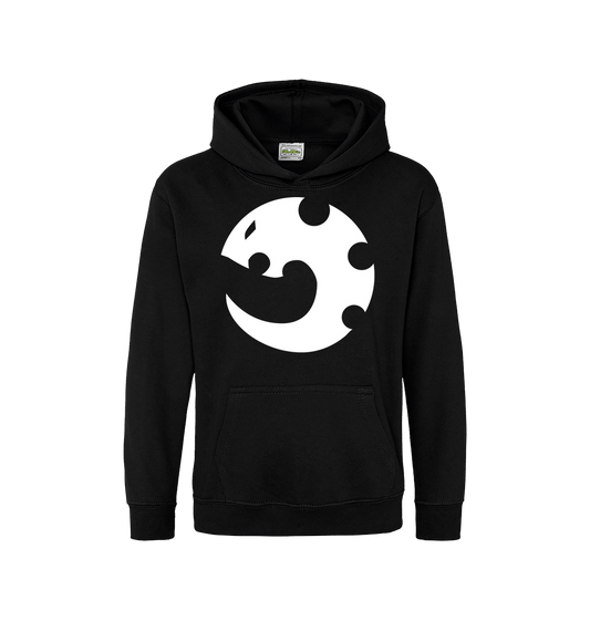 Deep Black Printed Kids Hoodie