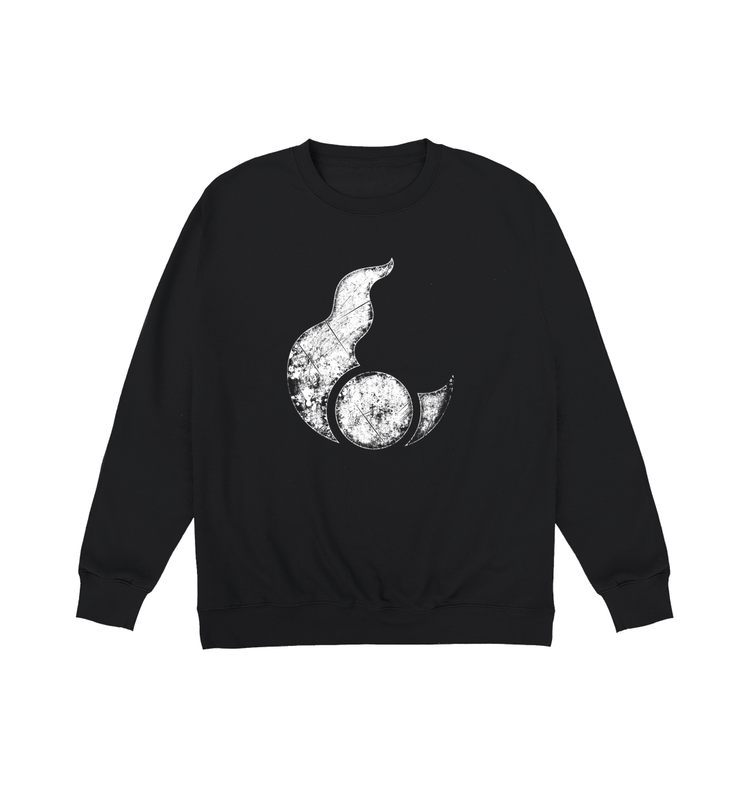 Deep Black Printed Sweater Front