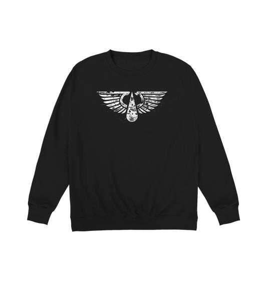 Deep Black Printed Sweater Front