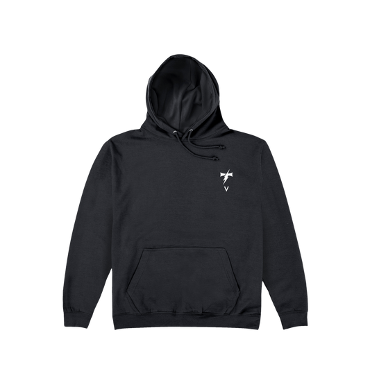 Deep Black Printed Hoody