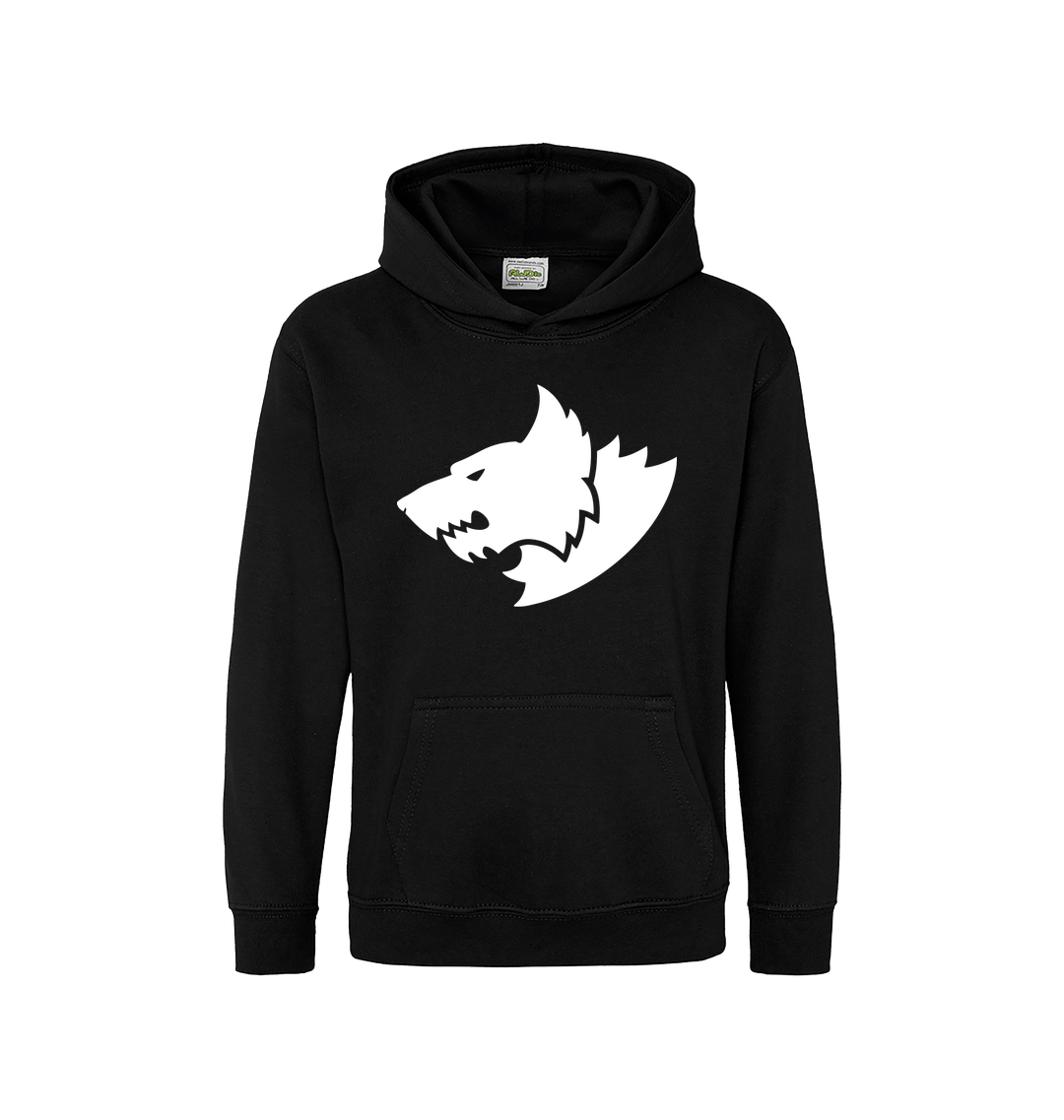 Deep Black Printed Kids Hoodie