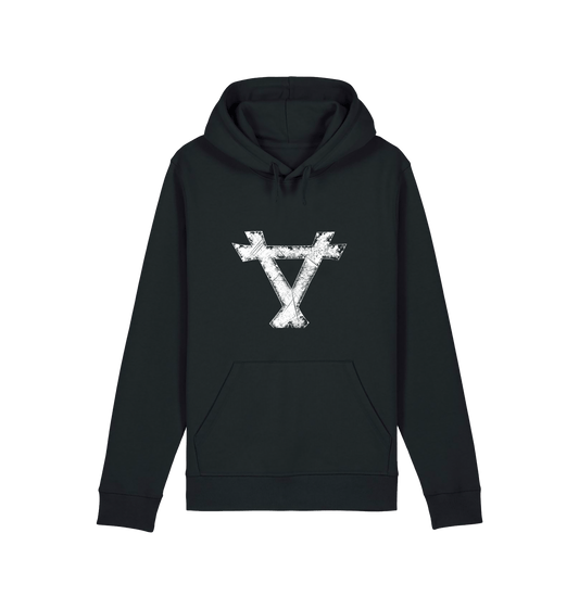 Black Printed Hoody Front