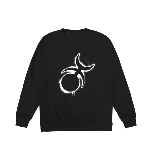 Deep Black Printed Sweater