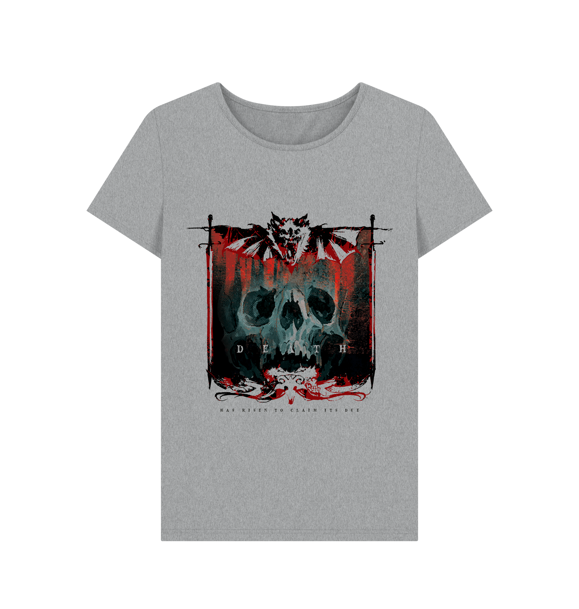 Athletic Grey Skull Fitted T Shirt
