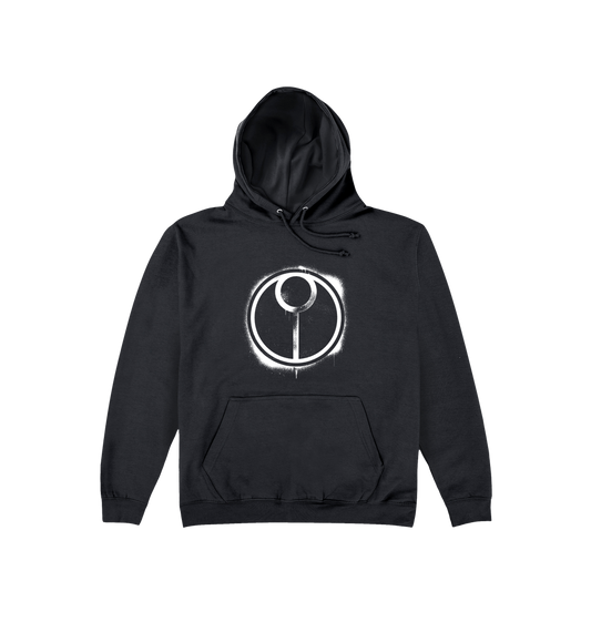 Deep Black Printed Hoody