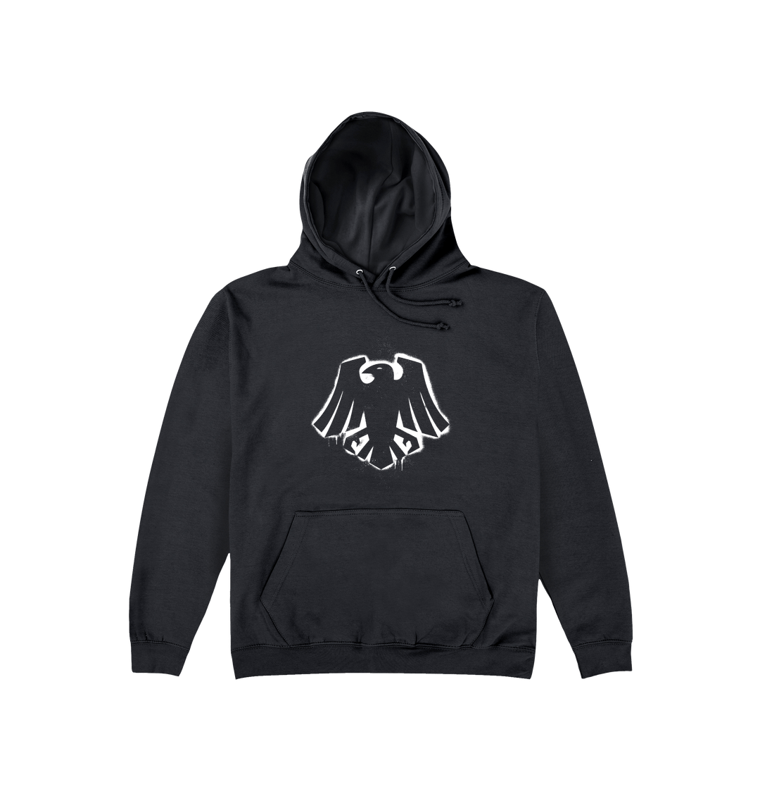 Deep Black Printed Hoody